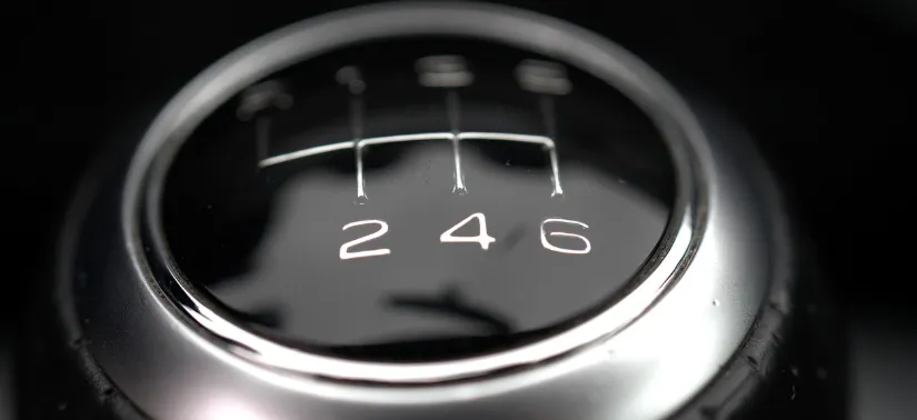 Close-up of a gear shift